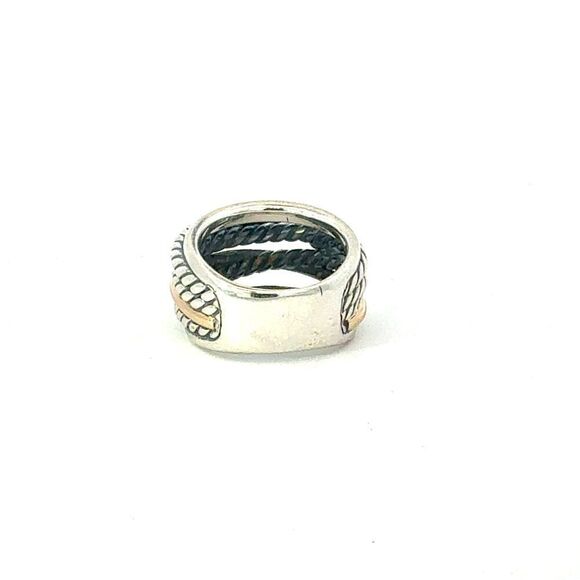 David Yurman 14k Gold & Sterling Silver Ring Size 6 Estate DY678 - Picture 5 of 6
